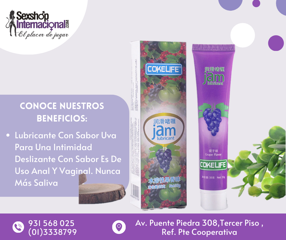 COKELFE LUBRICANTE CON SABOR UVA NUNCA MÁS SALIVA SEXSHOP